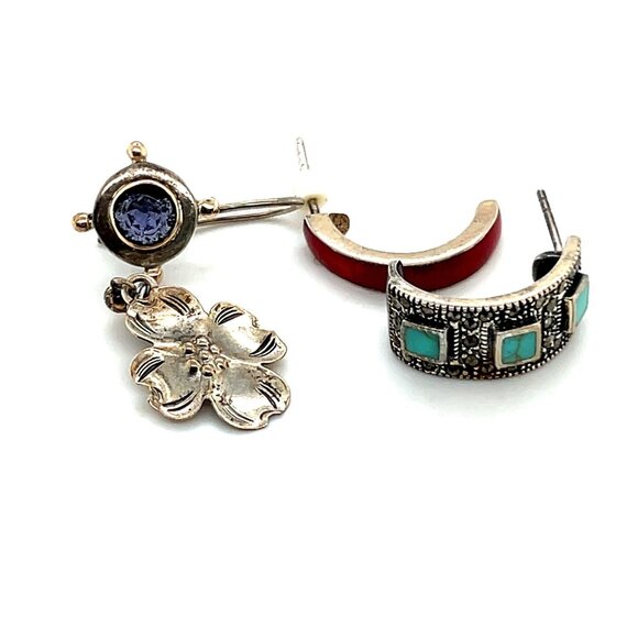 4 Silver Single Earrings - Picture 1 of 3